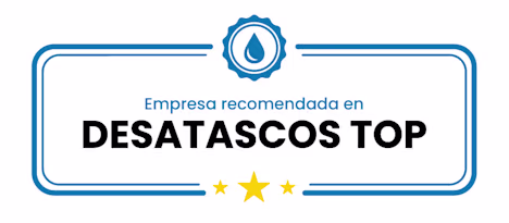 Sello de empresa recomendada para desatascos, destacando servicios de alta calidad y confiabilidad en soluciones para tuberías y sistemas de drenaje.