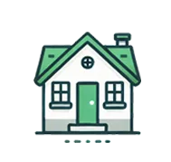 Casa ilustrada con diseño sencillo y minimalista, destacando soluciones modernas para problemas de desatascos en entornos residenciales y mantenimiento de tuberías.